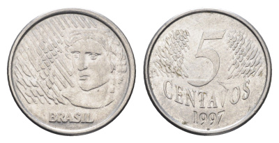 Бразилия 5 сентаво 1997 KM 632 нержавеющая сталь 4664-522