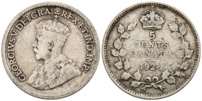 Канада 5 центов 1920 Георг V (1910-1936) KM 22a серебро 46-1032