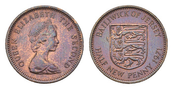 Джерси 1/2 пенни 1971 Елизавета II (1952-2022) KM 29 бронза aUNC 4647-462