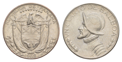 Панама 1/4 бальбоа (25 сентесимо) 1968 KM 11.2a медь плакированная медно-никелем 4642-642