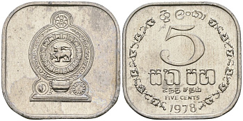 Шри-Ланка 5 центов 1978 KM 139a алюминий 4136-718