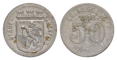 Эльберфельд 50 пфеннигов 1918 Funck 111.6, Men05 6413.7, Men18 8040.7 железо 4586-451