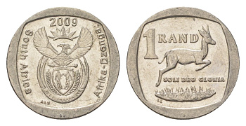 ЮАР 1 ранд 2009 KM 468 медь плакированная никелем 4627-542