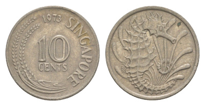 Сингапур 10 центов 1973 KM 3 медно-никель 4640-561
