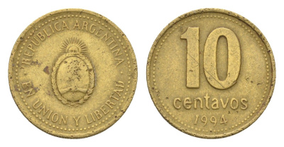 Аргентина 10 сентаво 1994 KM 107 алюминиевая бронза 4664-566