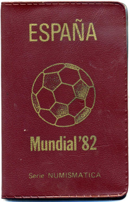 Испания официальный набор из 6 монет (50 сентимов; 1, 5, 25, 50 и 100 песет) 1980 чемпионат мира по футболу в Испании 1982 года KM MS11 (815, 816, 817, 818, 819 и 820)  UNC 7-5-6-21