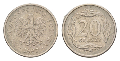 Польша 20 грошей 1992 Y 280 медно-никель 4381-844