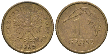 Польша 1 грош 1995 MW KM 276 латунь 4580-513