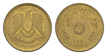 Египет 5 миллим 1973 KM 432 латунь 4640-429