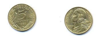 ФРАНЦИЯ 5 САНТИМОВ 1983 ТИП MARIANNE KM 933 медь алюминий никель 4379-938