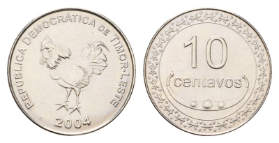 Восточный Тимор 10 сентаво 2004 KM 3 сталь плакированная никелем UNC 4669-729