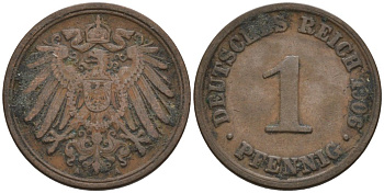 Германия 1 пфенниг 1906 A KM 10, J. 10 медь 4567-1224