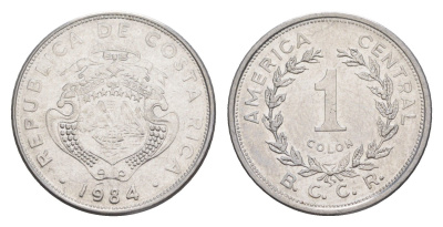 Коста-Рика 1 колон 1984 KM 210 нержавеющая сталь UNC 4644-352