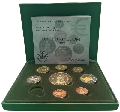 Шотландия набор из 8 европробников 2003 без 5 евроцентов с сертификатом, в оригинальной коробке PROOF 7-4-63