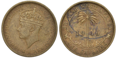 Британская Западная Африка 1 шиллинг 1946 Георг VI KM 23 никель латунь 25-1534