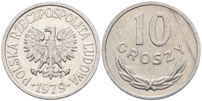 Польша 10 грошей 1979 MW, Народная Республика KM АА47, Parchimowicz 206s алюминий 4580-631