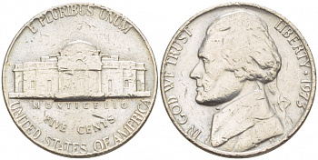 США 5 ЦЕНТОВ 1973 ДЖЕФЕРСОН KM А192 медно-никель 4546-1143