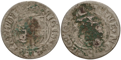 Польша 3 полкера (3 полторака - 1 крейцер) ND (1620-1627) Сигизмунд III Ваза (1587-1632) KM 41 серебро 4158-823
