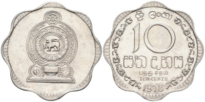 Шри-Ланка 10 центов 1978 KM 140 a алюминий 83-735