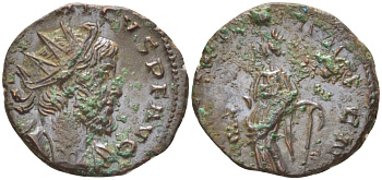 Римская Империя (императоры в Галлии) антониниан 272 - 273 Тетрик I. LAETITIA AVG N, Летиция, персонификация Радости, Колония Агриппины, Good Very fine RIC 90 биллон 1073-14-17