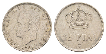 Испания 25 песет 1983 Хуан Карлос I (1975-2014) KM 824 медно-никель 4650-132