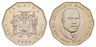 Ямайка 50 центов 1986 KM 65 медно-никель UNC 4634-716