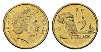 Австралия 2 доллара 2006 абориген, Елизавета II (1952-2022) KM 406 алюминиевая бронза UNC 4670-1137