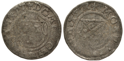 Дерптское епископство 1 шиллинг 1528-1543 Johannes Bey (1528-1543), вес 1 гр. Haljak 350 серебро 1516-835