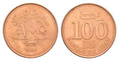 Ливан 100 ливров 2000 кедровое дерево KM 38 медь цинк UNC 4679-439