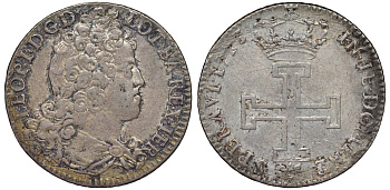 Франция, Лотарингия 1 тестон 1713 Леопольд I (1697-1729) KM 95 серебро 00-806-35