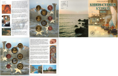 Кипр набор из 8 монет 2004 европробники, в оригинальном картонном буклете, тираж 18000 экз UNC 2-4-1-03