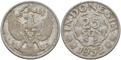 Индонезия 25 сен 1952 KM 8 алюминий 4153-953