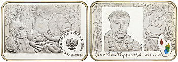 Польша 20 злотых 2004 Польские художники XIX-XX вв. Станислав Выспяньский, цветная эмаль KM 513 серебро PROOF 1069-7-43
