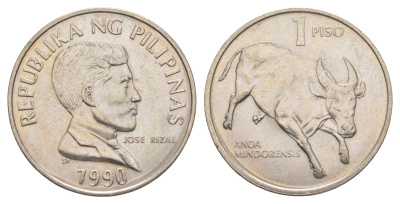 Филиппины 1 писо 1990 KM 243.1 медно-никель UNC 4635-1034