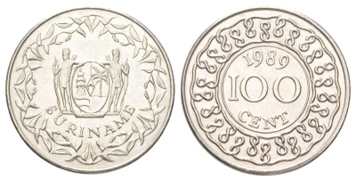 Суринам 100 центов 1989 KM 23 медно-никель UNC 4624-327