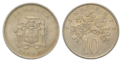 Ямайка 10 центов 1969 KM 47 медно-никель UNC 4622-547