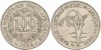 Западная Африка (BCEAO) 100 франков 2002 KM 4 никель 4364-2753