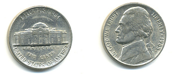 США 5 ЦЕНТОВ 1985 D, ДЖЕФФЕРСОН KM А192 медно-никель 179-735