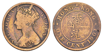 Гонконг 1 цент 1901 Виктория (1837-1901) KM 4 бронза 4654-1255