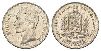 Венесуэла 2 боливара 1989 Симон Боливар Y 43a сталь плакированная никелем 4583-112