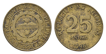 Филиппины 25 сентимо 1996 KM 271 латунь 4702-113