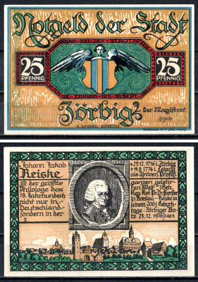 Цёрбиг (Пруссия, Саксония) 25 пфеннигов 1921 2193-41-1-2