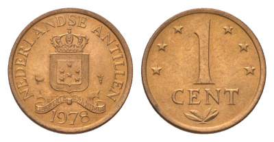 Нидерландские Антильские острова 1 цент 1978 KM 8 бронза UNC 4627-662