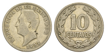 Сальвадор 10 сентаво 1952 KM 130a медь цинк никель 4620-146