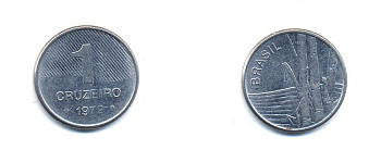 Бразилия 1 крузейро 1979 сахарный тростник KM 590 нержавеющая сталь 76-857