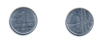 Бразилия 1 крузейро 1979 сахарный тростник KM 590 нержавеющая сталь 76-857