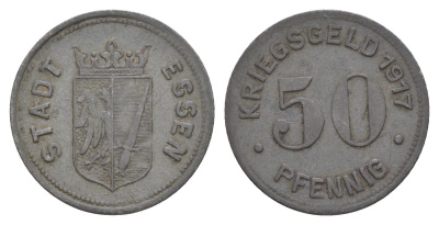 Эссен 50 пфеннигов 1917 Funck 123.1 цинк 4638-115