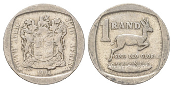ЮАР 1 ранд 1994 KM 138 медь плакированная никелем 4627-315