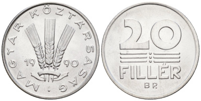 Венгрия 20 филлеров 1990 BP KM 676 алюминий 4152-334