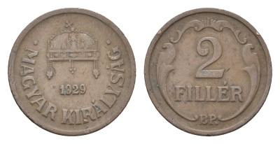 Венгрия 2 филлера 1929 BP KM 506 бронза 4665-433